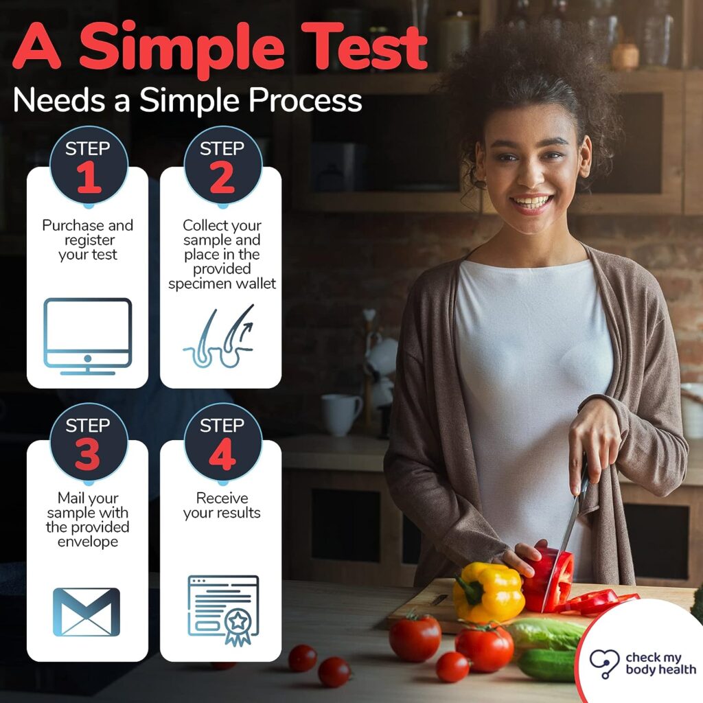 Check My Body Health | Complete Food Sensitivity Test | Check for 970 Different Intolerances | Easy to Use Home Hair Strand Testing Kit Intolerance Screening for Adults | Results in 5 Days