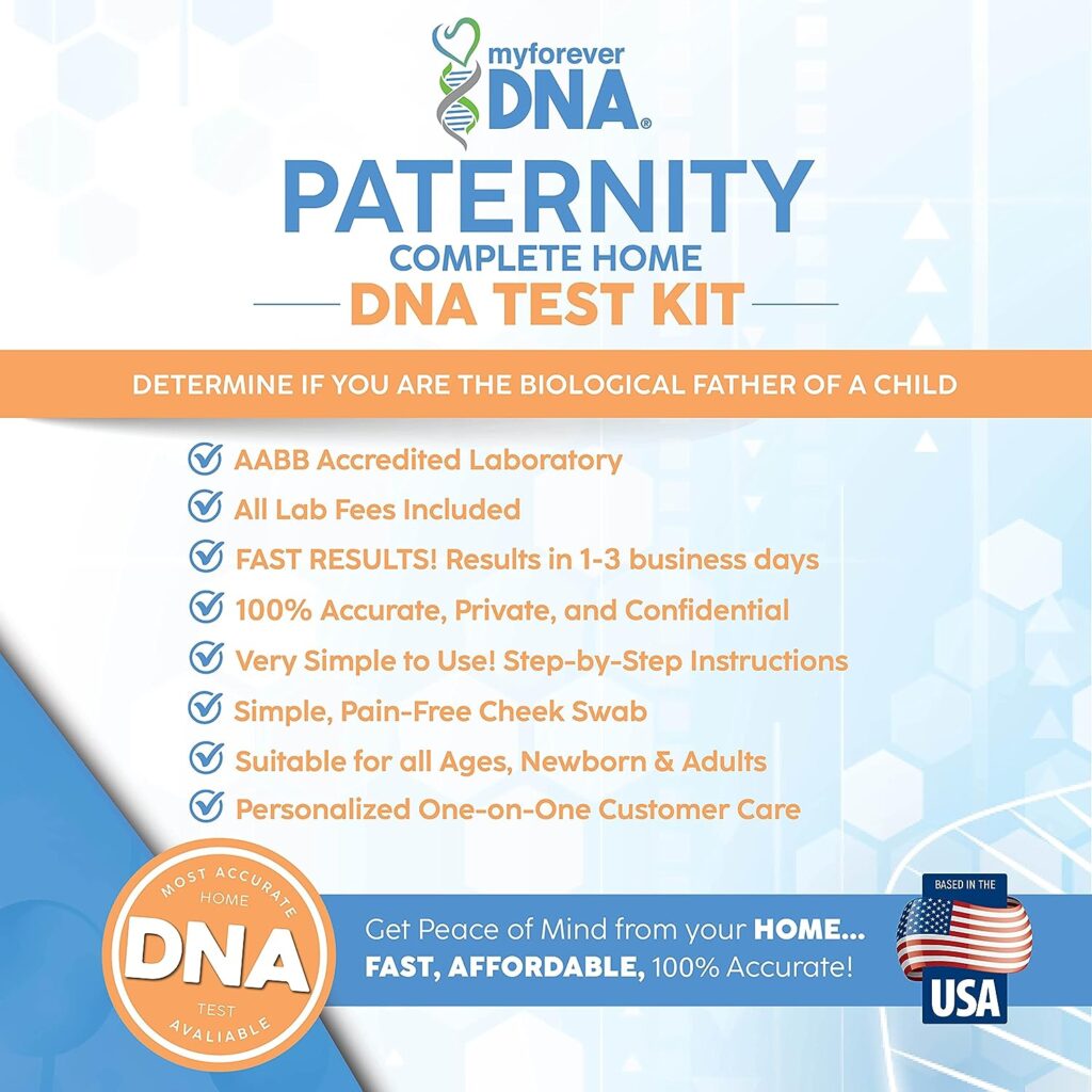 My Forever DNA - Paternity DNA Test Kit - Includes All Lab Fees Shipping to Lab - Up to 34 DNA (Genetic) Markers Tested - Accurate Results in 1-3 Business Days