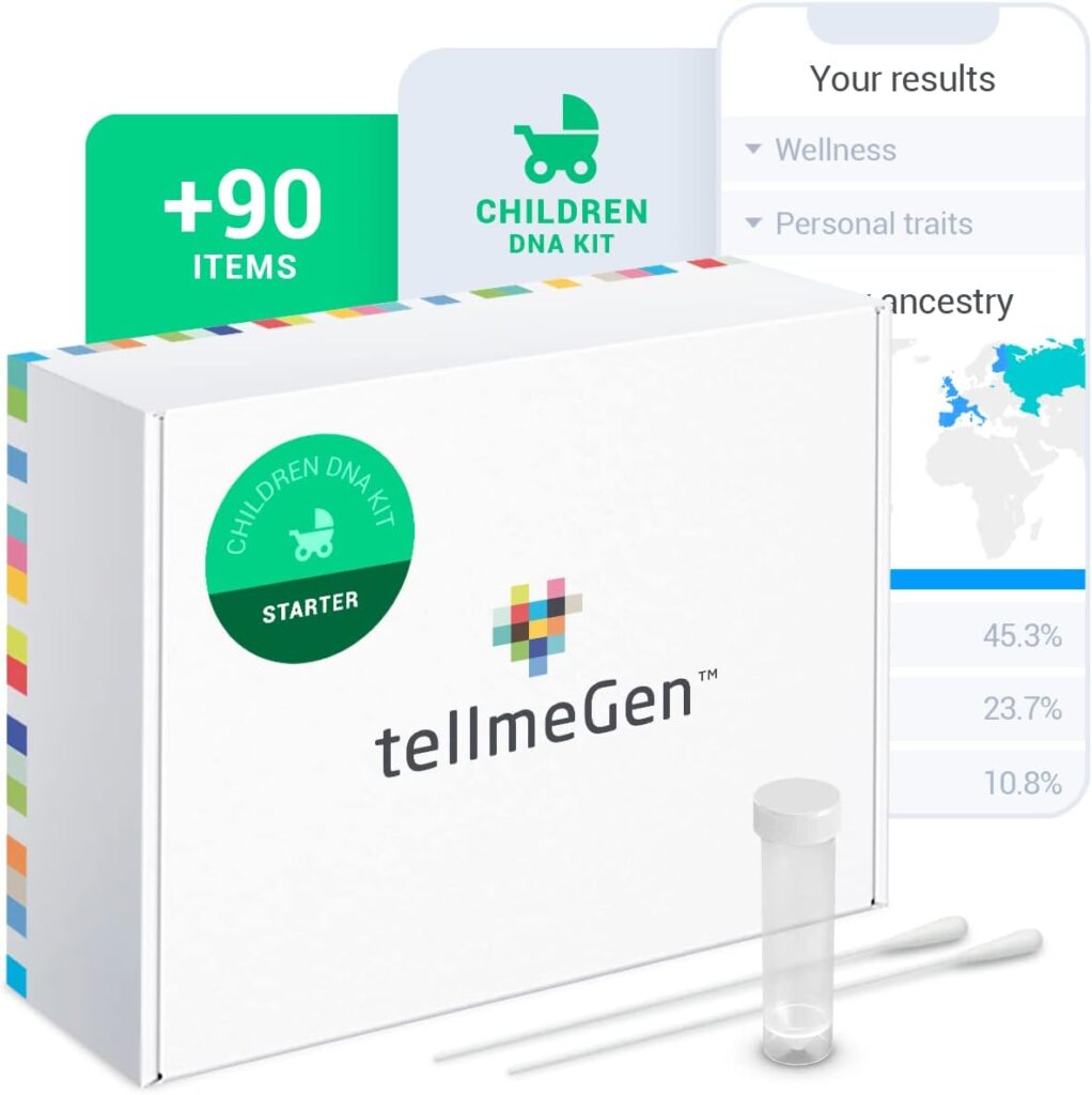 tellmeGen DNA Test Starter Childrens (Ancestry - Personal Traits - Wellness) More 90 Online Reports What DNA Says About Your Children Genetic Testing for Babies and Children