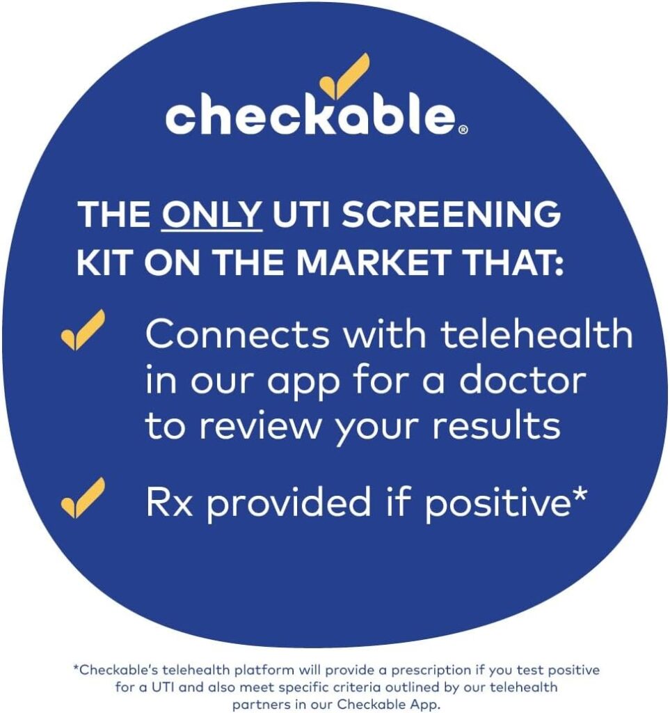 Checkable® Urinary Tract Infection Diagnostic Test Strip Kit (3ct) and Checkable D-Mannose UTI Supplements (60ct) Combo Pack