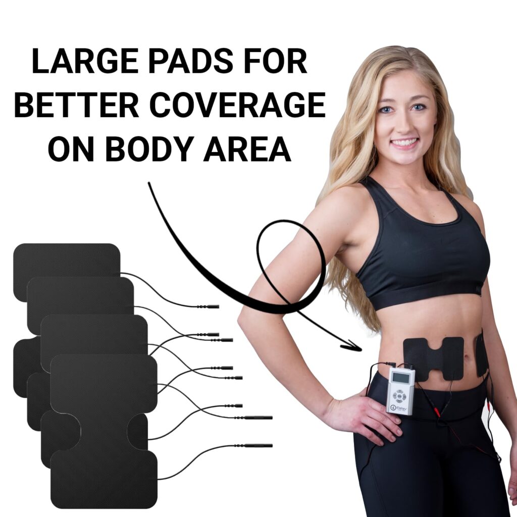 iReliev TENS + EMS Combination Unit Muscle Stimulator for Pain Relief Arthritis Muscle Strength - Treats Tired and Sore Muscles in Your Shoulders, Back, Abs, Legs, Knees and More