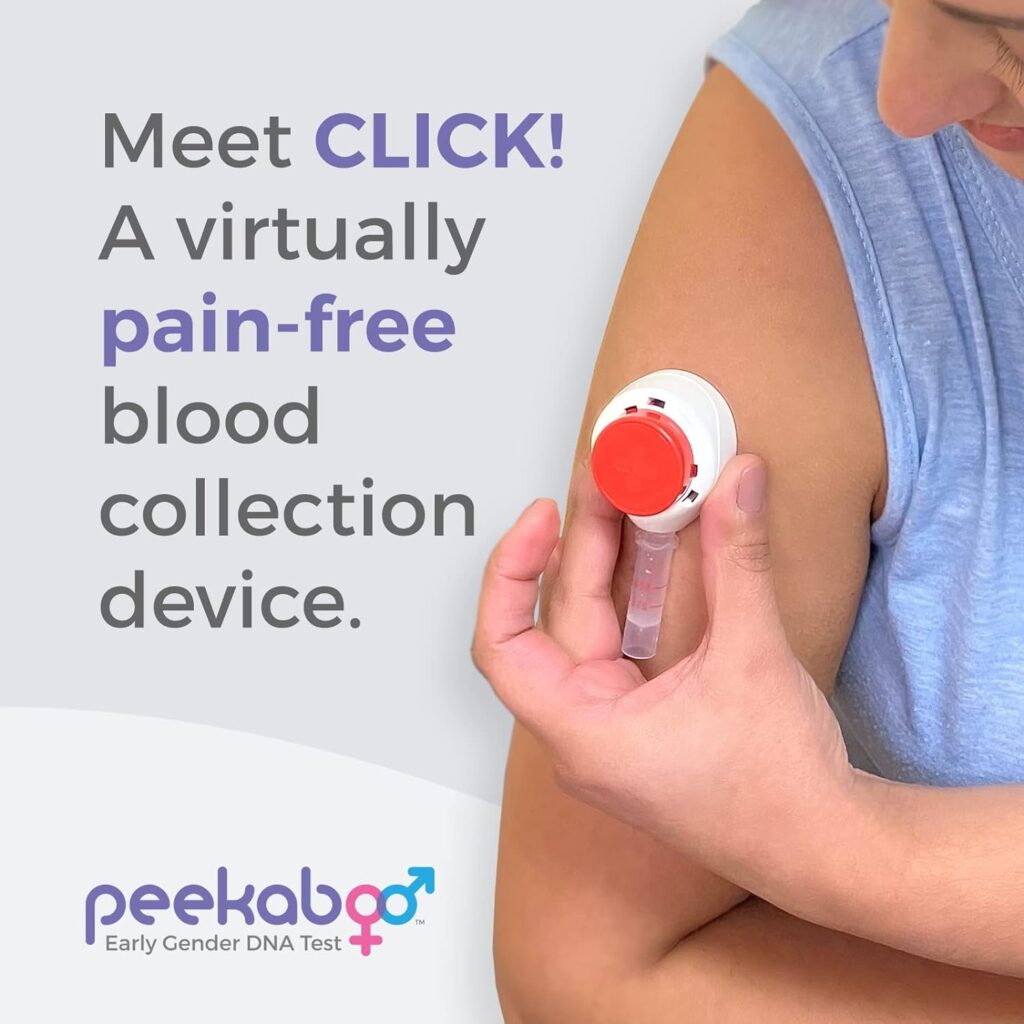 Peekaboo Click Express DNA Test Kit, Early Gender Detection, Same Day Results, Test as Early as 6 Weeks Pregnant, Over 99% Accurate*