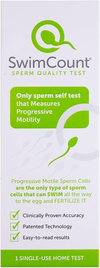 Sperm Test SwimCount™ Sperm Quality Test: Accurate Home Testing Kit for Assessing Male Fertility and Sperm Health by Measuring The Number of Progressive Motile Sperm Cells -Male Fertility Test