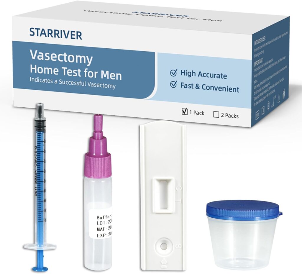 STARRIVER Male Vasectomy Test Kit, Vasectomy Home Test for Men. Easy to Use Read Results - Convenient, Accurate, Private