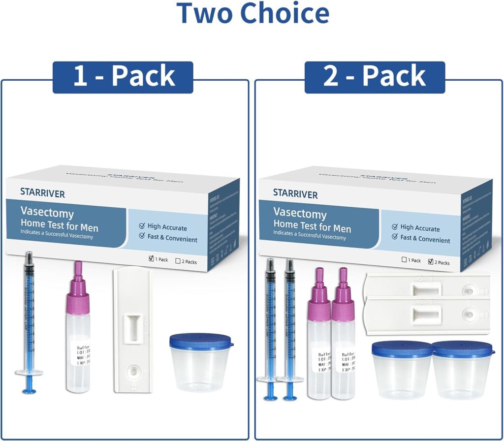 STARRIVER Male Vasectomy Test Kit, Vasectomy Home Test for Men. Easy to Use Read Results - Convenient, Accurate, Private