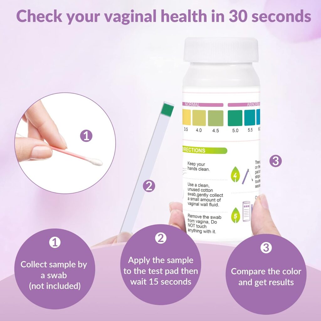 Yeast Infection Test for Women, 50 Count Vaginal pH Test Strips, BV Test Kit at Home for Women pH Balance Testing - Monitor Feminine Health