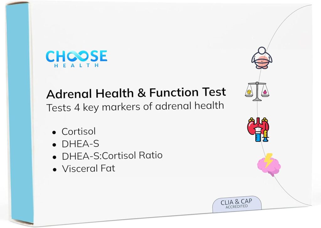 4-in-1 Cortisol DHEA-S Test | Sleep Test | Stress Test |Adrenal Health Function Test | Visceral Fat | Cap CLIA accredited Lab | Not Avail in NY RI…