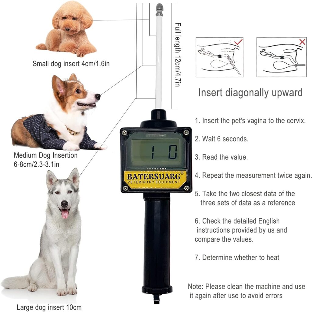 Dog Ovulation Detector,Canine Breeder Tester Artificial Insemination Dogs Breeding Machine,Convenient Formulate Mating Pregnancy Planning,with Detailed English manual and Premium storage box