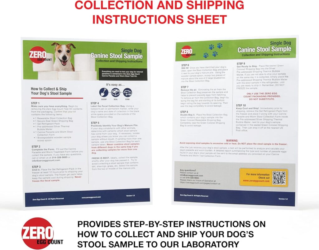 Dog Parasite Worm Mail-in Stool Test Kit and Laboratory Services for Detecting Harmful Internal Parasites and Worms in Dogs and Evaluating Your Dogs Worming/Deworming Programs.