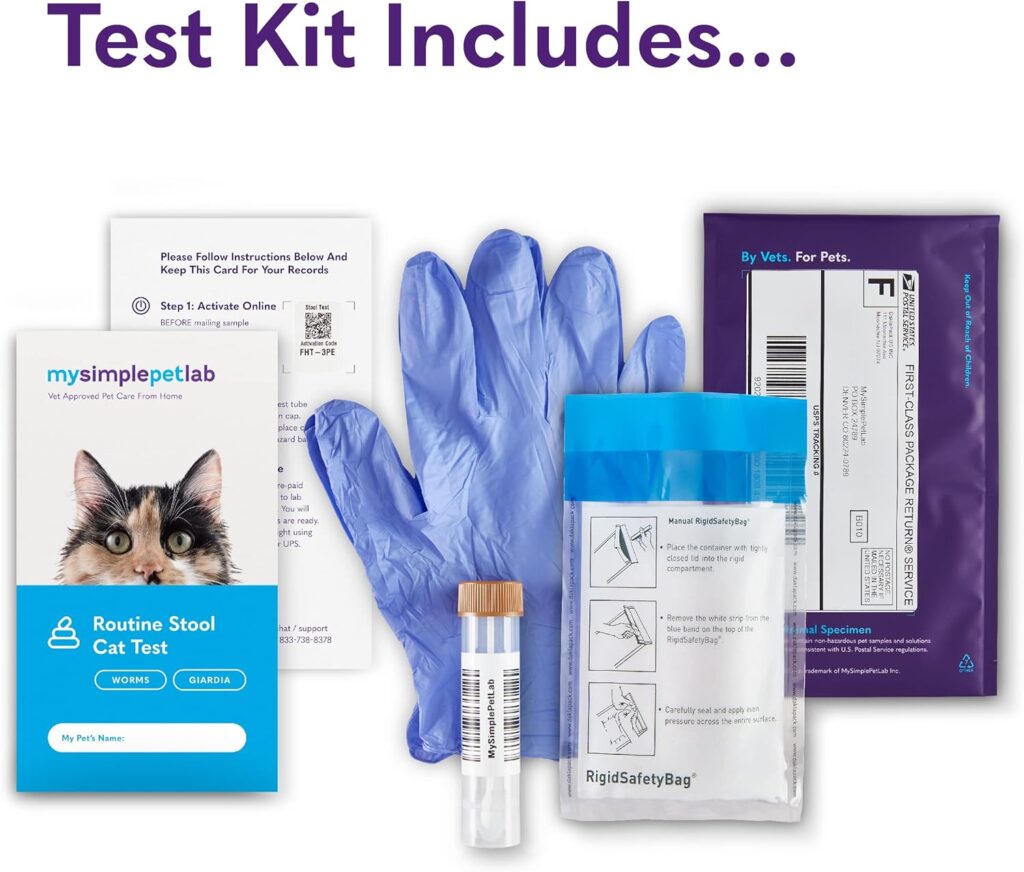 MySimplePetLab Cat Stool Test Kit | Fast and Accurate Cat Worms and Giardia Test | Mail-in Stool Sample Kit for Early Detection of Cat Worms and Giardia